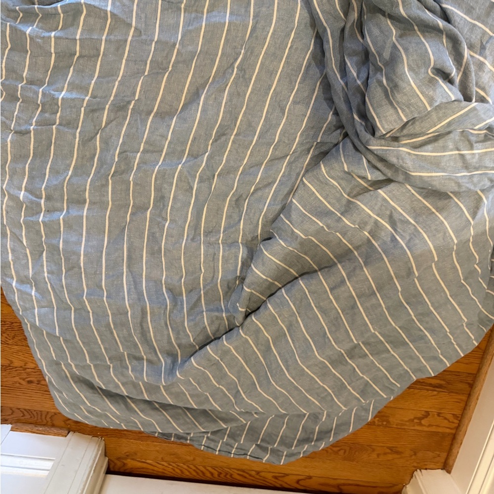 Restoration Hardware Blue and White Striped Duvet Cover